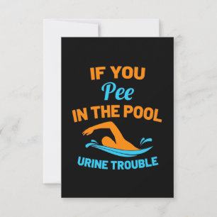 Swimmer Pee In The Pool RSVP Card