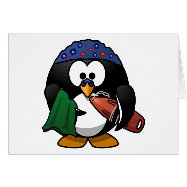 Swimmer Penguin Cute Cartoon (Front Horizontal)