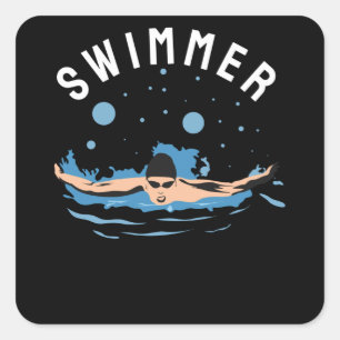 Swimmer - Perfect design for Swimmers Square Sticker