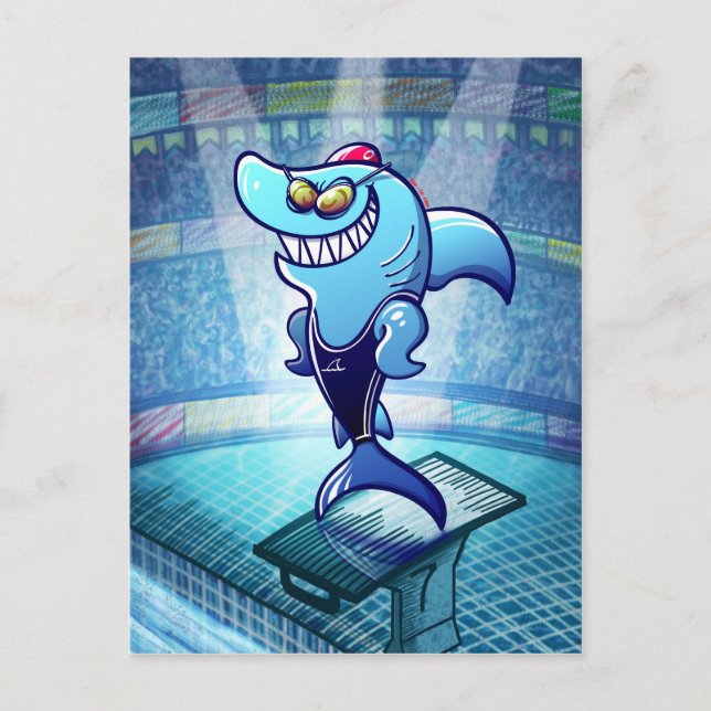 Swimmer Shark Postcard (Front)