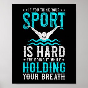 Swimmer Swim Holding Your Breath Butterfly Poster