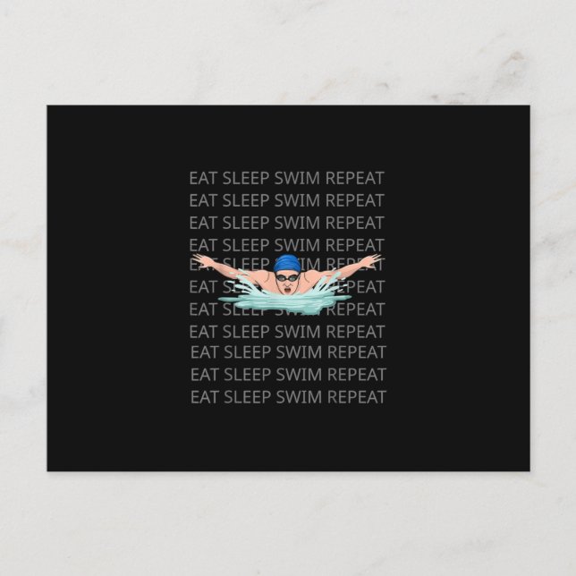 Swimmer Swim Love Funny Swimming Boy Sport Announcement Postcard (Front)