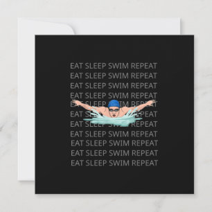 Swimmer Swim Love Funny Swimming Boy Sport Invitation