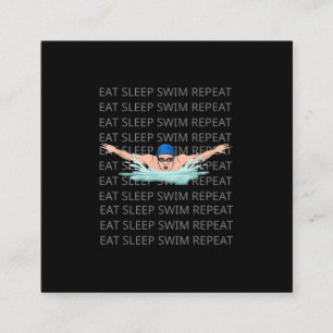 Swimmer Swim Love Funny Swimming Boy Sport Square Business Card