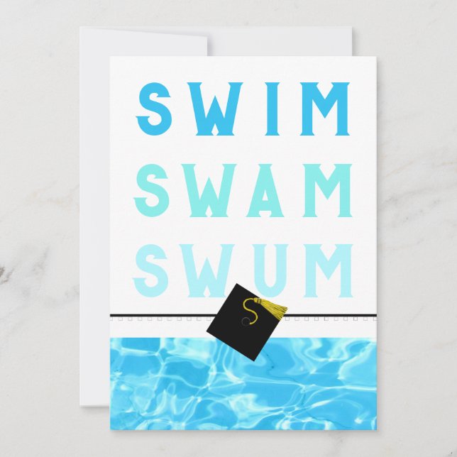 Swimmer Swim Team Graduation Card (Front)