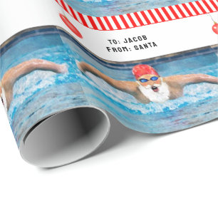 Swimmer Swimming Holiday Gift Wrapping Paper