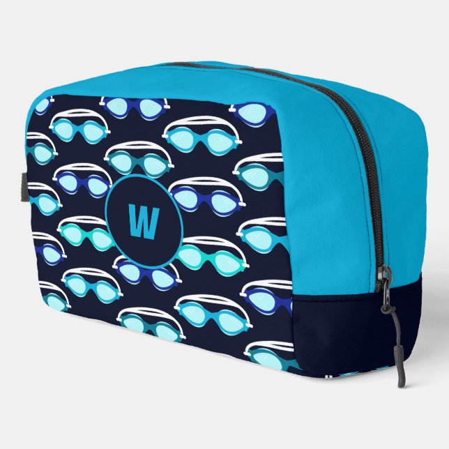 Swimmer Swimming Sports Team Monogram Dopp Kit (Right Corner)
