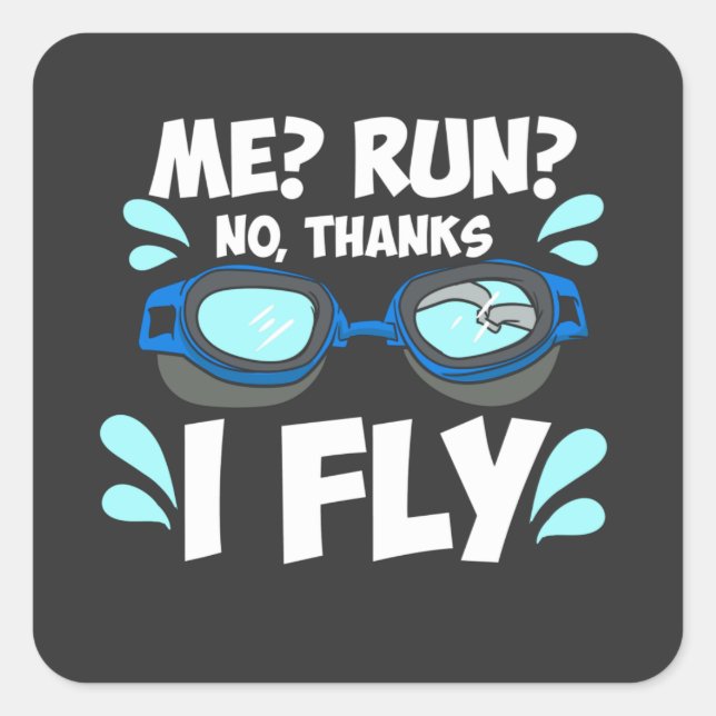 Swimmer Swimming Square Sticker (Front)