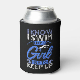 Swimmer Swimming Swim Sport Gift Can Cooler