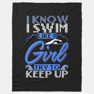 Swimmer Swimming Swim Sport Gift  Fleece Blanket