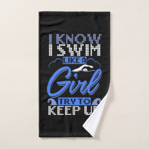 Swimmer Swimming Swim Sport Gift Hand Towel