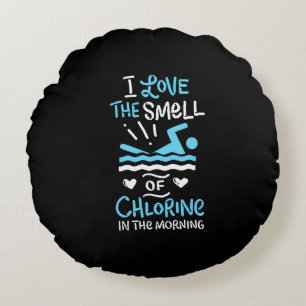 Swimmer Swimming Swim Sport Gift Round Cushion