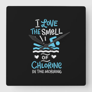 Swimmer Swimming Swim Sport Gift Square Wall Clock