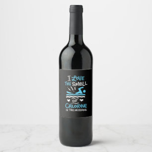 Swimmer Swimming Swim Sport Gift Wine Label