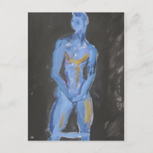 Swimmers Build Blue Postcard