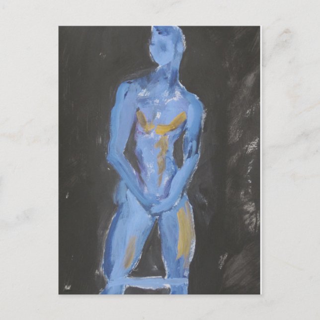 Swimmers Build Blue Postcard (Front)