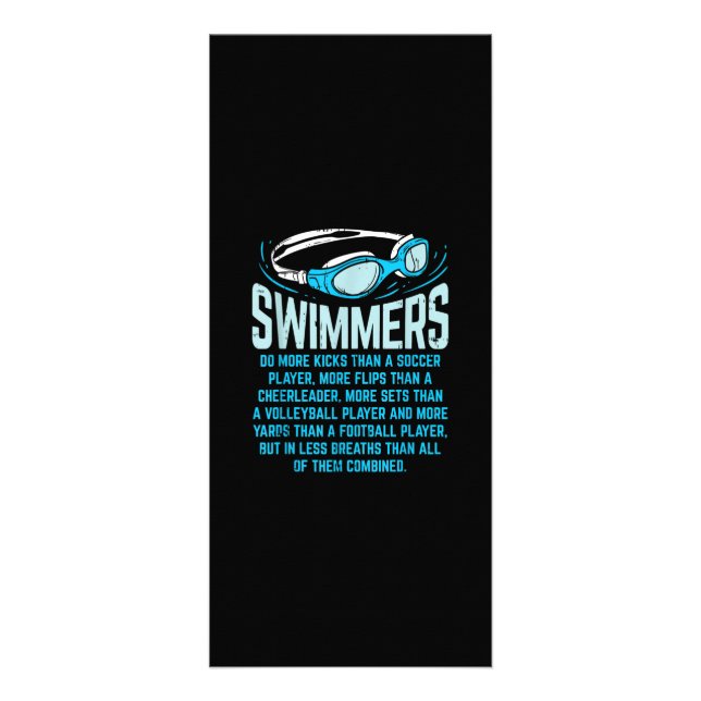 Swimmers Do More Kicks I Funny Gift Swimming Lover Rack Card (Front)