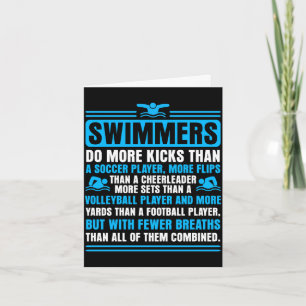 Swimmers facts funny swimming swim coach men women card