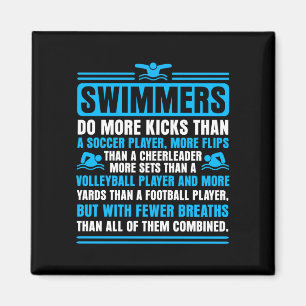 Swimmers facts funny swimming swim coach men women magnet
