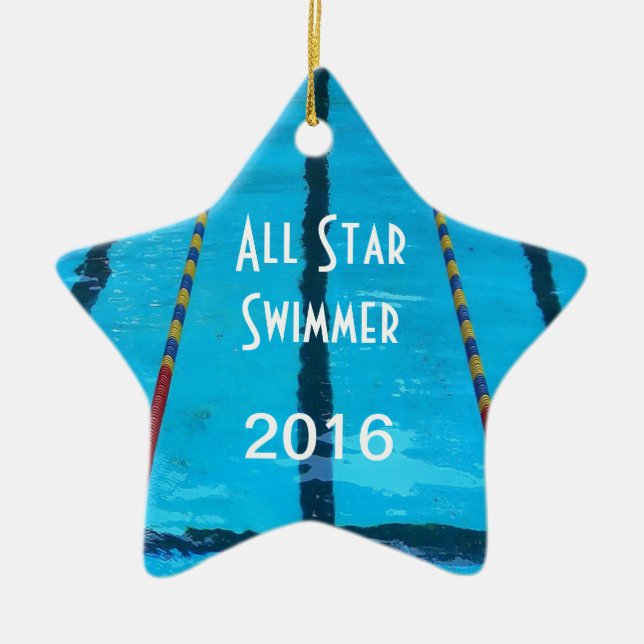Swimmer's Photo Christmas Ornament (Front)