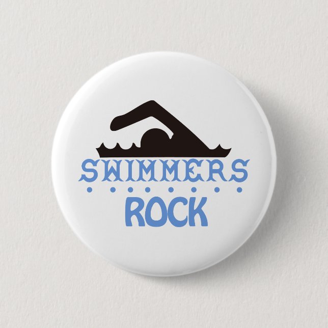 Swimmers Rock 6 Cm Round Badge (Front)