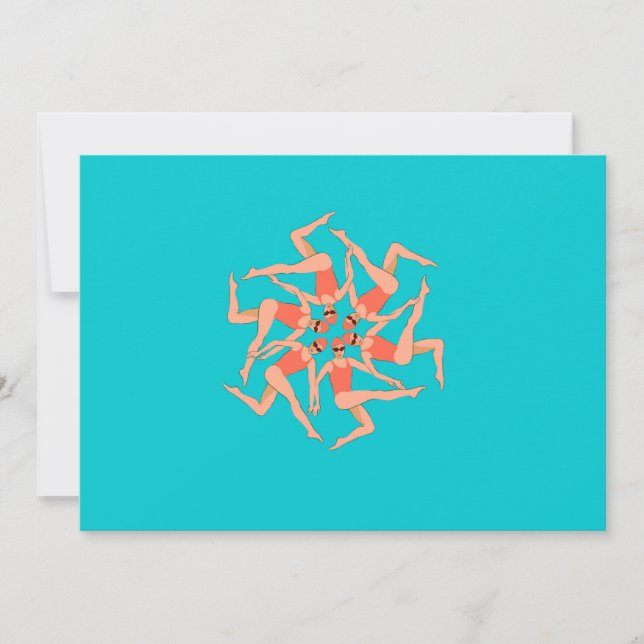 Swimmers - Synchronised Swimming Choreography   Invitation (Front)