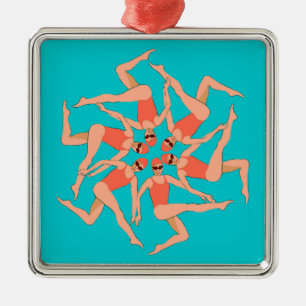 Swimmers - Synchronised Swimming Choreography  Metal Ornament