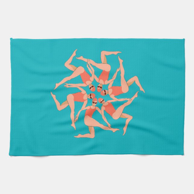 Swimmers - Synchronised Swimming Choreography    Tea Towel (Horizontal)