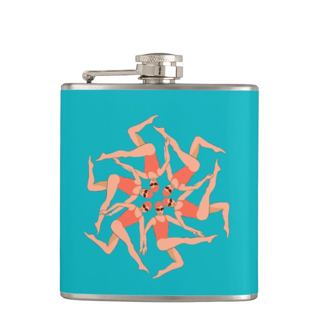 Swimmers - Synchronised Swimming   Hip Flask (Front)