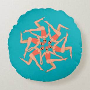 Swimmers - Synchronised Swimming  Round Cushion