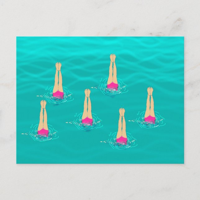 Swimmers Synchronised Swimming Under Water  Postcard (Front)
