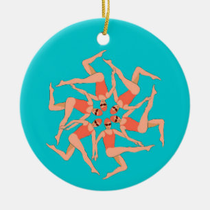 Swimmers - Synchronized Swimming Choreography  Ceramic Ornament