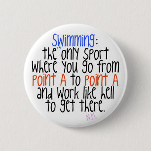 Swimming 6 Cm Round Badge