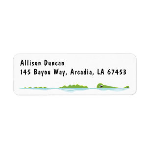 Swimming Alligator Return Address Label