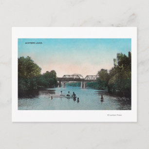 Swimming and Boating in Winters Lake Postcard