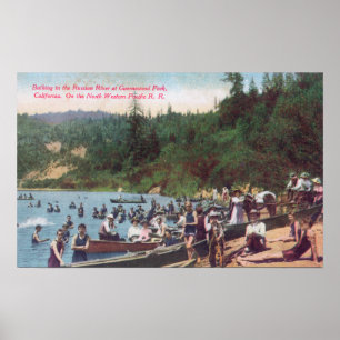 Swimming and Boating on the Russian River Poster