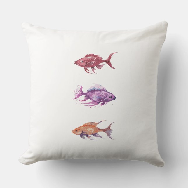 Swimming Around Town Large Throw Pillow (Front)