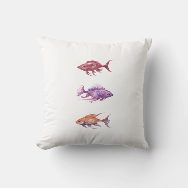 Swimming Around Town Small Throw Pillow (Front)