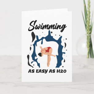 Swimming as Easy as H2O - Funny Swim Design Card