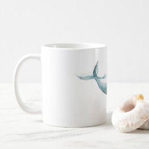 Swimming Away Watercolor Whale Mug