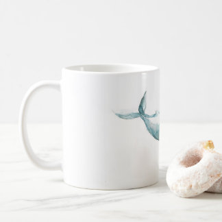 Swimming Away Watercolor Whale Mug