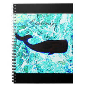 swimming black whale Thunder_Cove Notebook