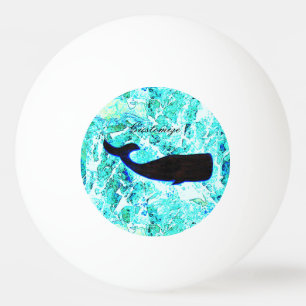 swimming black whale Thunder_Cove Ping Pong Ball