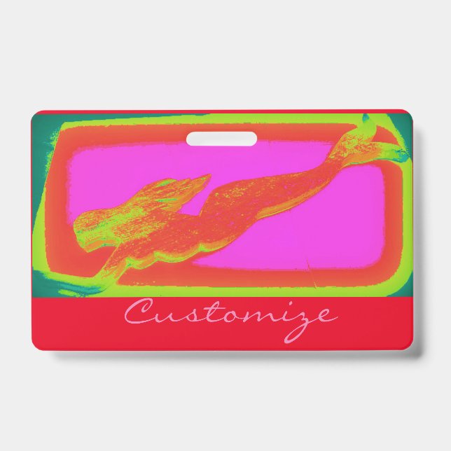 Swimming blonde mermaid  Thunder_Cove ID Badge (Front)