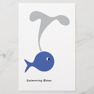 Swimming Blows cool and unique design Stationery