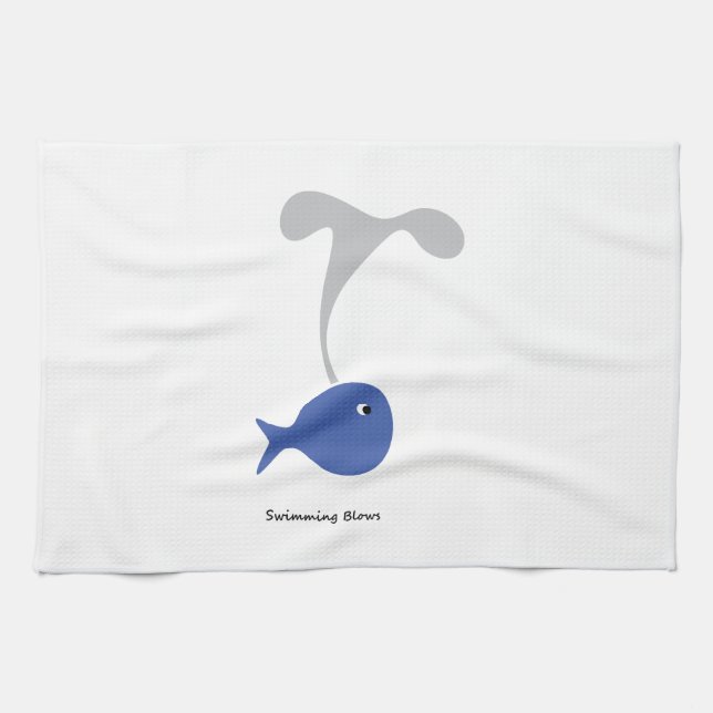 Swimming Blows Tea Towel (Horizontal)