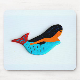 swimming blue mermaid mousepad