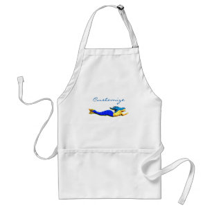 swimming blue mermaid standard apron
