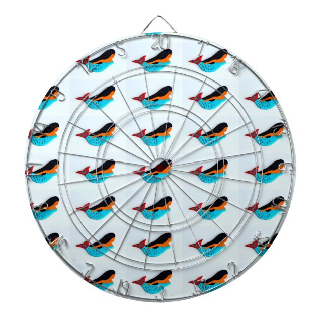swimming blue mermaids dart board (Front)