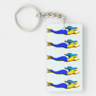 swimming blue-tail mermaids key ring